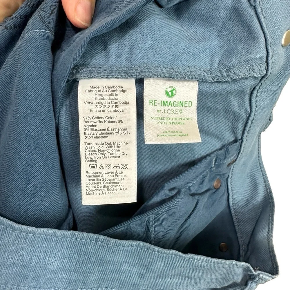 NWOT J. Crew Men's 484 Slim-Fit Garment Dyed Five Pocket Pants Light Blue 34x30